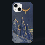 Vintage Science Fiction, Mondschneeplanet Case-Mate iPhone Hülle<br><div class="desc">Vintage Illustration futuristische Science Fiction Planeten und Weltraumbild. Ein 50er Retro-Sci-Fi-Comic Buch-Design mit einem fremden Planeten bedeckt mit Eis und Schnee in der Nacht mit einem Halbmond über den Bergen im Winter.</div>