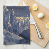 Vintage Science Fiction, Mondschneeplanet Handtuch (Viertel Falte)