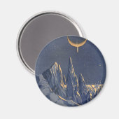 Vintage Science Fiction, Mondschneeplanet Magnet (Vorderseite/Rückseite)