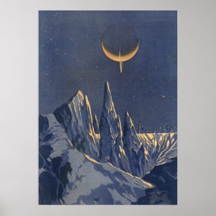 Vintage Science Fiction, Mondschneeplanet Poster
