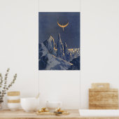 Vintage Science Fiction, Mondschneeplanet Poster (Küche)