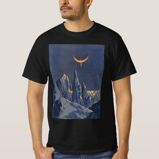 Vintage Science Fiction, Mondschneeplanet T-Shirt (Vorderseite)