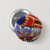 Vintage Science-Fiction, Noahs Arche wilde Tiere Button (Vorne & Hinten)