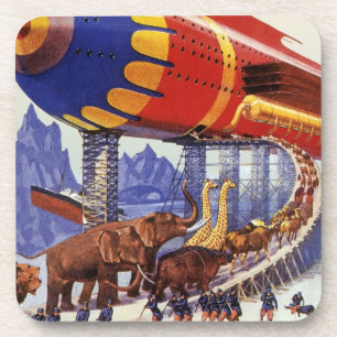 Vintage-Science-Fiction, Noahs Arche wilde Tiere Getränkeuntersetzer