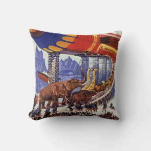 Vintage Science-Fiction, Noahs Arche wilde Tiere Kissen