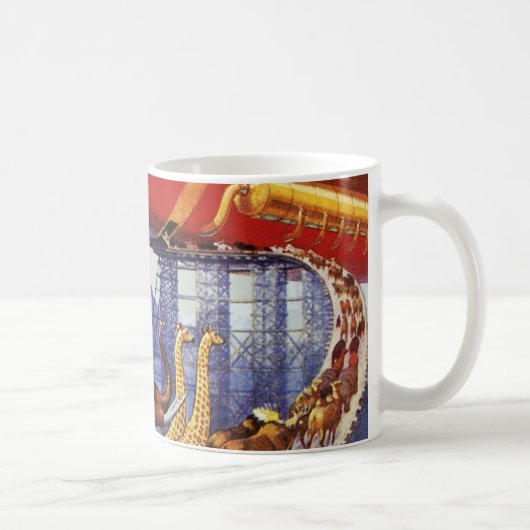 Vintage Science Fiction, Noah's Ark Wild Animals Kaffeetasse (Rechts)