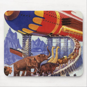 Vintage Science Fiction, Noah's Ark Wild Animals Mousepad
