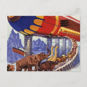 Vintage Science Fiction, Noah's Ark Wild Animals Postkarte