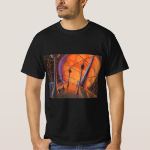 Vintage Science Fiction, Orangefarbene Sonne und A T-Shirt