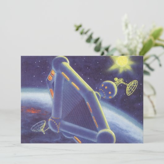 Vintage Science Fiction Orbit-Raumstation (Stehend Vorderseite)