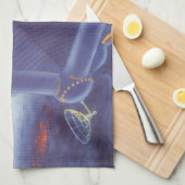 Vintage Science Fiction Orbit-Raumstation Geschirrtuch (Viertel Falte)