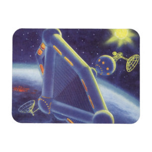 Vintage Science Fiction Orbit-Raumstation Magnet