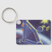 Vintage Science Fiction Orbit-Raumstation Schlüsselanhänger (Rückseite)