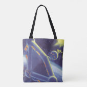 Vintage Science Fiction Orbit-Raumstation Tasche (Rückseite)