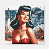 Vintage Science-Fiction-Pin-up Magnet (Vorne)