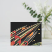 Vintage Science Fiction Postkarte (Stehend Vorderseite)