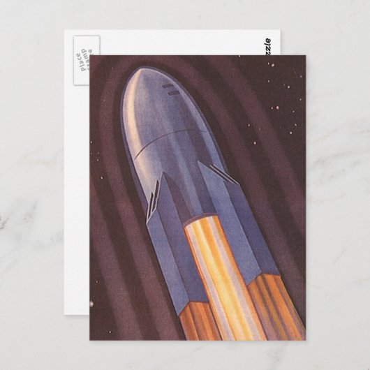 Vintage Science Fiction Postkarte (Vorne/Hinten)