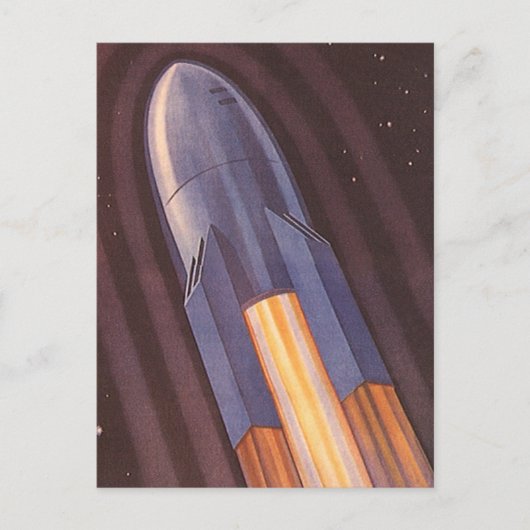 Vintage Science Fiction Postkarte (Vorderseite)