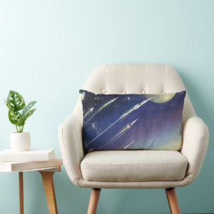 Vintage-Science-Fiction-Raketen im Weltraum von Pl Lendenkissen