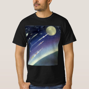 Vintage-Science-Fiction-Raketen im Weltraum von Pl T-Shirt