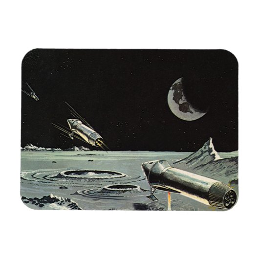 Vintage Science Fiction, Raketenschiff Magnet (Horizontal)