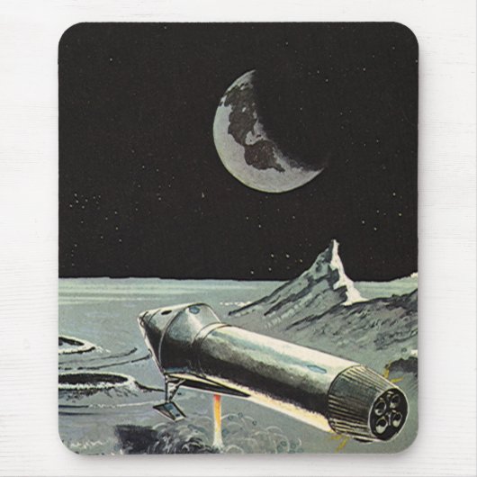 Vintage Science Fiction, Raketenschiff Mousepad (Vorne)