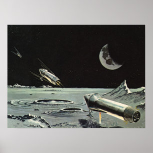 Vintage Science Fiction, Raketenschiff Poster