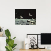 Vintage Science Fiction, Raketenschiff Poster (Heimbüro)