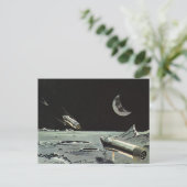 Vintage Science Fiction, Raketenschiff Postkarte (Stehend Vorderseite)