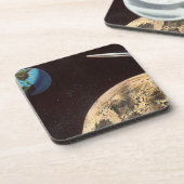 Vintage Science Fiction, Raketenschiff über den Mo Getränkeuntersetzer (Linke Seite)