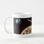 Vintage Science Fiction, Raketenschiff über den Mo Kaffeetasse (Links)