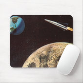 Vintage Science Fiction, Raketenschiff über den Mo Mousepad (Mit Mouse)