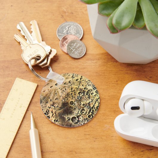 Vintage Science Fiction, Raketenschiff über den Mo Schlüsselanhänger (Schreibtisch)