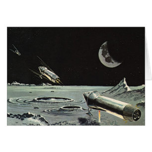 Vintage Science-Fiction, Raketenschiffe Mond Plane