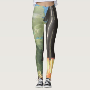 Vintage Science Fiction, Raketenstrahlen von der E Leggings
