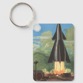 Vintage Science Fiction, Raketenstrahlen von der E Schlüsselanhänger (Vorderseite)
