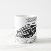 Vintage Science Fiction Raumschiff-Rakete in Wolke Kaffeetasse (Mittel)