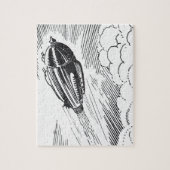 Vintage Science Fiction Raumschiff-Rakete in Wolke Puzzle (Vertikal)