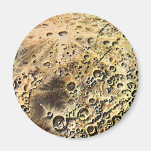 Vintage Science-Fiction, Raumschiff über dem Mond Magnet