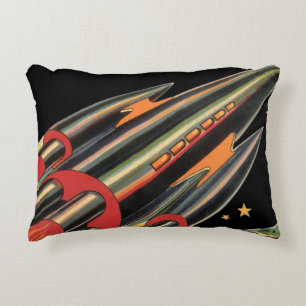 Vintage-Science-Fiction-Raumschiff von Space Stars Dekokissen