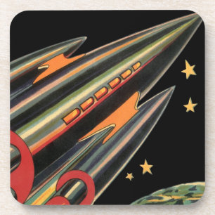 Vintage-Science-Fiction-Raumschiff von Space Stars Getränkeuntersetzer