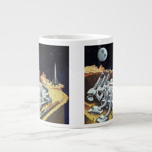 Vintage Science Fiction, Raumstation auf dem Mond Jumbo-Tasse