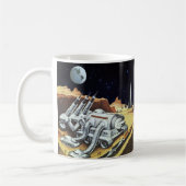 Vintage Science Fiction, Raumstation auf dem Mond Kaffeetasse (Links)