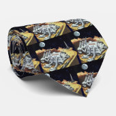 Vintage Science Fiction, Raumstation auf dem Mond Krawatte (Gerollt)