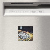 Vintage Science Fiction, Raumstation auf dem Mond Magnet (In Situ (Geschirrspüler))