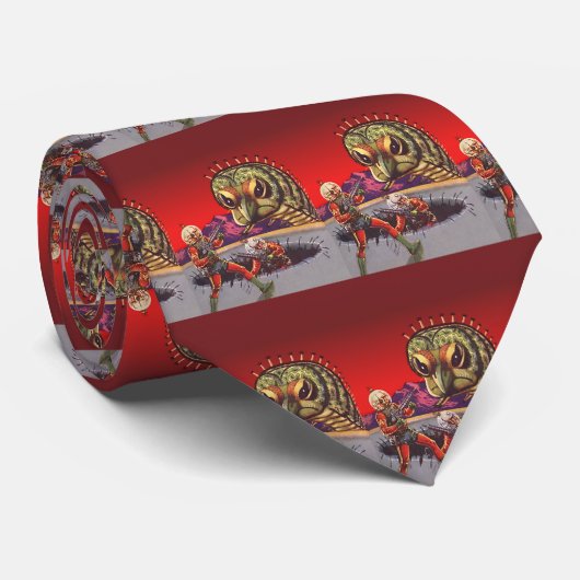 Vintage Science Fiction Rieseninsektenkrieg Krawatte (Gerollt)