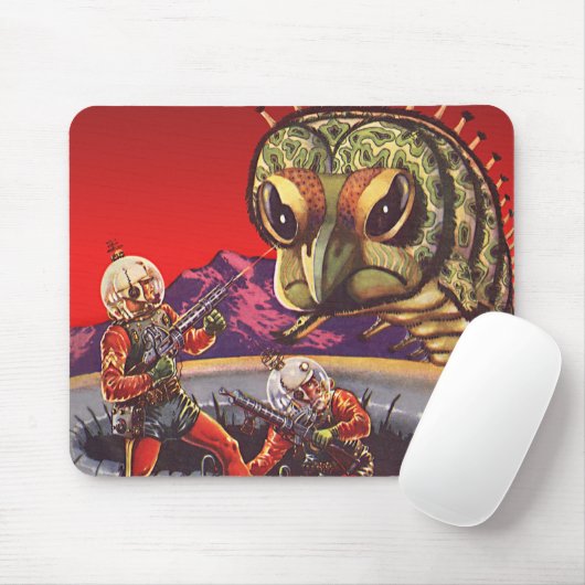 Vintage Science Fiction Rieseninsektenkrieg Mousepad (Mit Mouse)