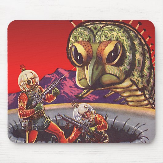 Vintage Science Fiction Rieseninsektenkrieg Mousepad (Vorne)