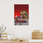 Vintage Science Fiction Rieseninsektenkrieg Poster (Küche)