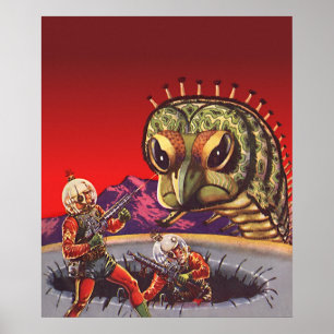 Vintage Science Fiction Rieseninsektenkrieg Poster